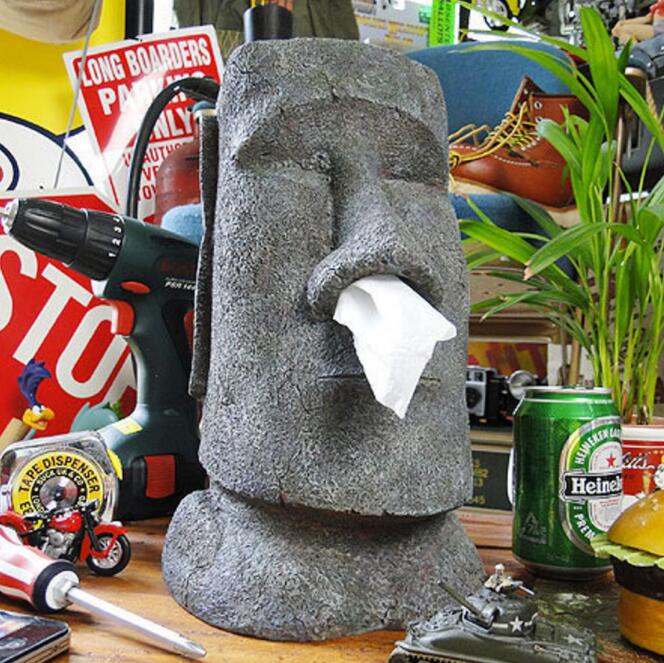 Moai Easter Island Face Tissue Box Holder