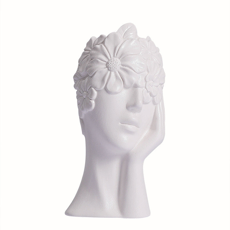 Nordic Simple Matte White Ceramic Body Vase