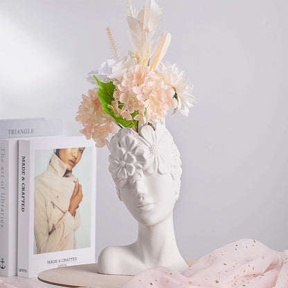 Nordic Simple Matte White Ceramic Body Vase