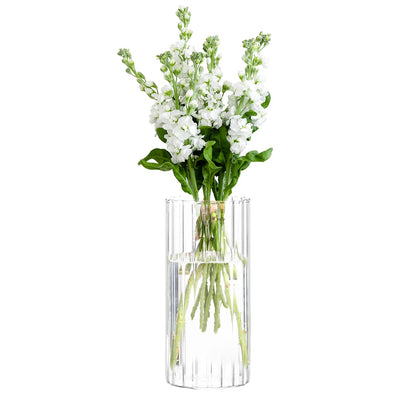 Gute 10 Inch Glass Vases for Decor Flower Vase for Home Decor Modern Decorative Clear Vase Centerpieces Living Room Kitchen