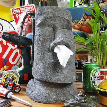 Moai Easter Island Face Tissue Box Holder